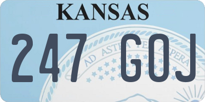 KS license plate 247GOJ