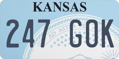 KS license plate 247GOK