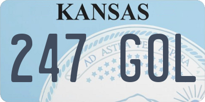 KS license plate 247GOL