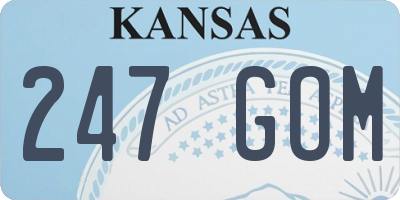 KS license plate 247GOM