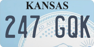 KS license plate 247GQK