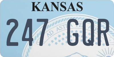 KS license plate 247GQR