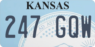 KS license plate 247GQW