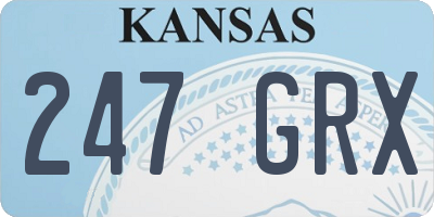 KS license plate 247GRX