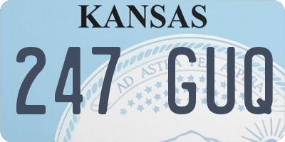 KS license plate 247GUQ