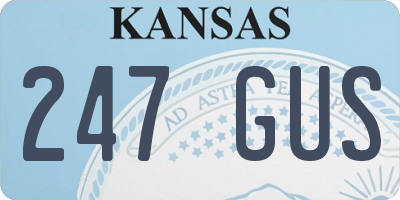 KS license plate 247GUS