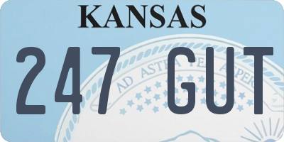 KS license plate 247GUT