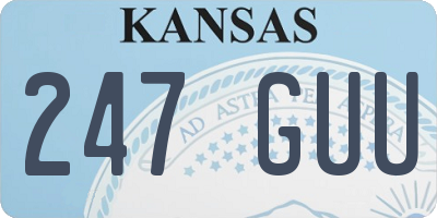 KS license plate 247GUU