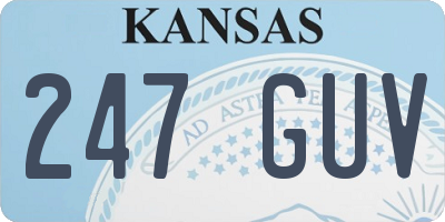 KS license plate 247GUV