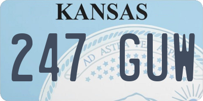 KS license plate 247GUW