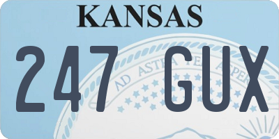 KS license plate 247GUX