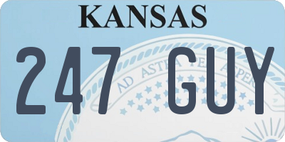 KS license plate 247GUY