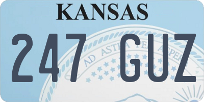 KS license plate 247GUZ