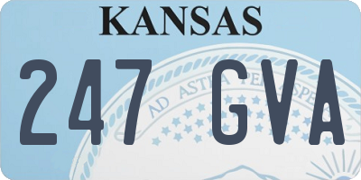 KS license plate 247GVA