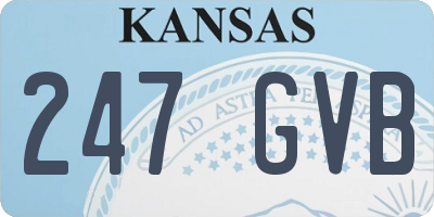 KS license plate 247GVB