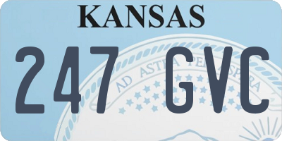 KS license plate 247GVC