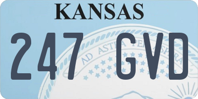 KS license plate 247GVD