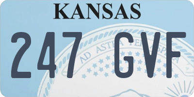 KS license plate 247GVF