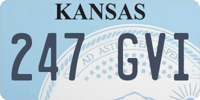 KS license plate 247GVI