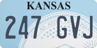 KS license plate 247GVJ