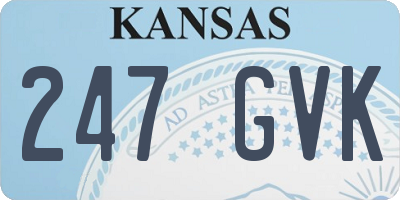 KS license plate 247GVK