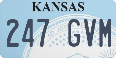 KS license plate 247GVM