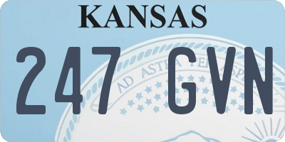 KS license plate 247GVN