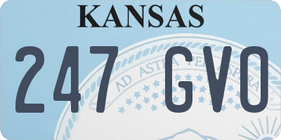 KS license plate 247GVO