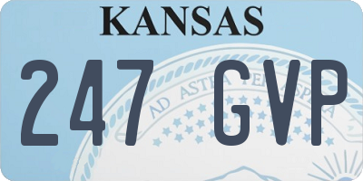 KS license plate 247GVP