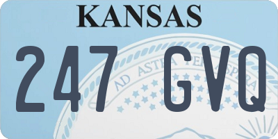 KS license plate 247GVQ