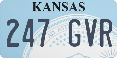 KS license plate 247GVR