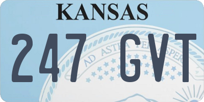 KS license plate 247GVT
