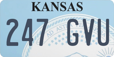 KS license plate 247GVU
