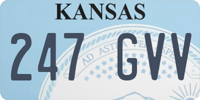 KS license plate 247GVV