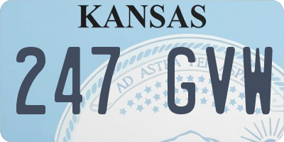 KS license plate 247GVW