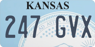KS license plate 247GVX