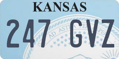 KS license plate 247GVZ