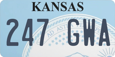 KS license plate 247GWA