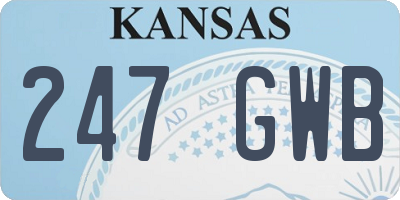 KS license plate 247GWB