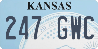 KS license plate 247GWC