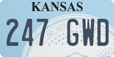 KS license plate 247GWD