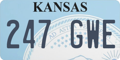 KS license plate 247GWE