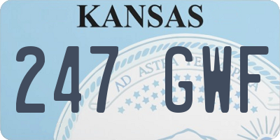 KS license plate 247GWF