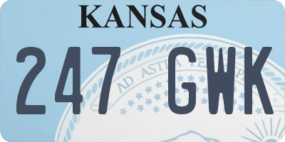 KS license plate 247GWK