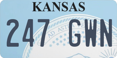 KS license plate 247GWN