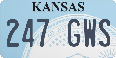 KS license plate 247GWS