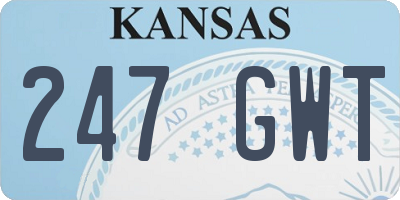 KS license plate 247GWT