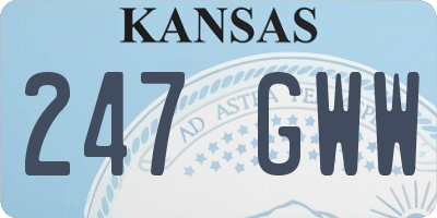 KS license plate 247GWW