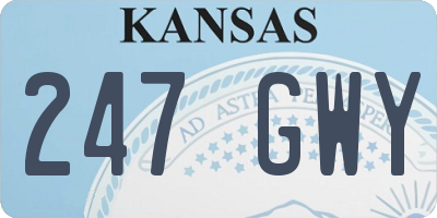 KS license plate 247GWY