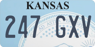 KS license plate 247GXV